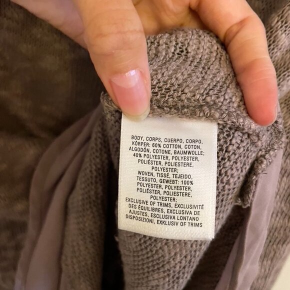 Deletta Sweater Women's Anthropologie Medium Tan Cotton Blend - Picture 7 of 8